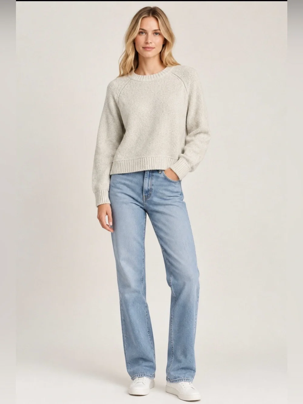 lululemon athletica Cream Knit Crewneck Sweater